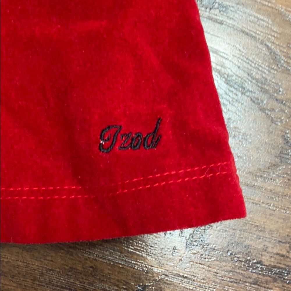 Izod red & black velvet formal dress with bloomers - Picture 5 of 8